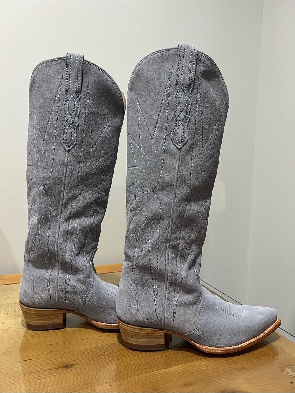 Tecovas Loretta Chambray  Blue Western Embroidered Boots Size 9